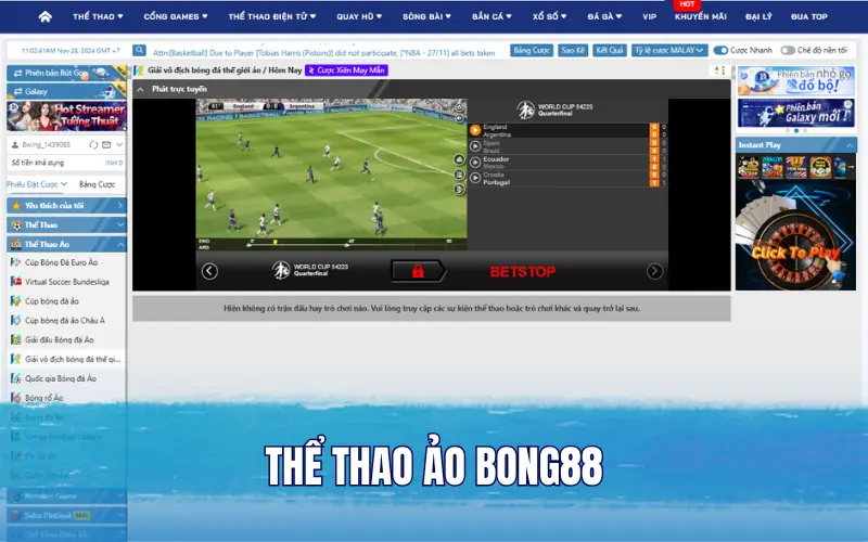 Thể thao ảo Bong88 kết hợp hoàn hảo giữa công nghệ và thể thao truyền thống